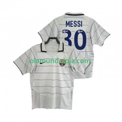 Camisola FC Barcelona Lionel Messi 30 2003 Retro Homem Equipamento Segundo 2004 Manga Curta